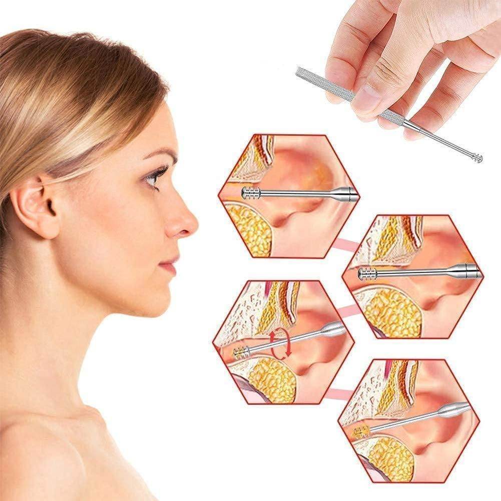 6 Pieces Ear Wax Removal Smooth Stainless Steel Kit - Liveonease
