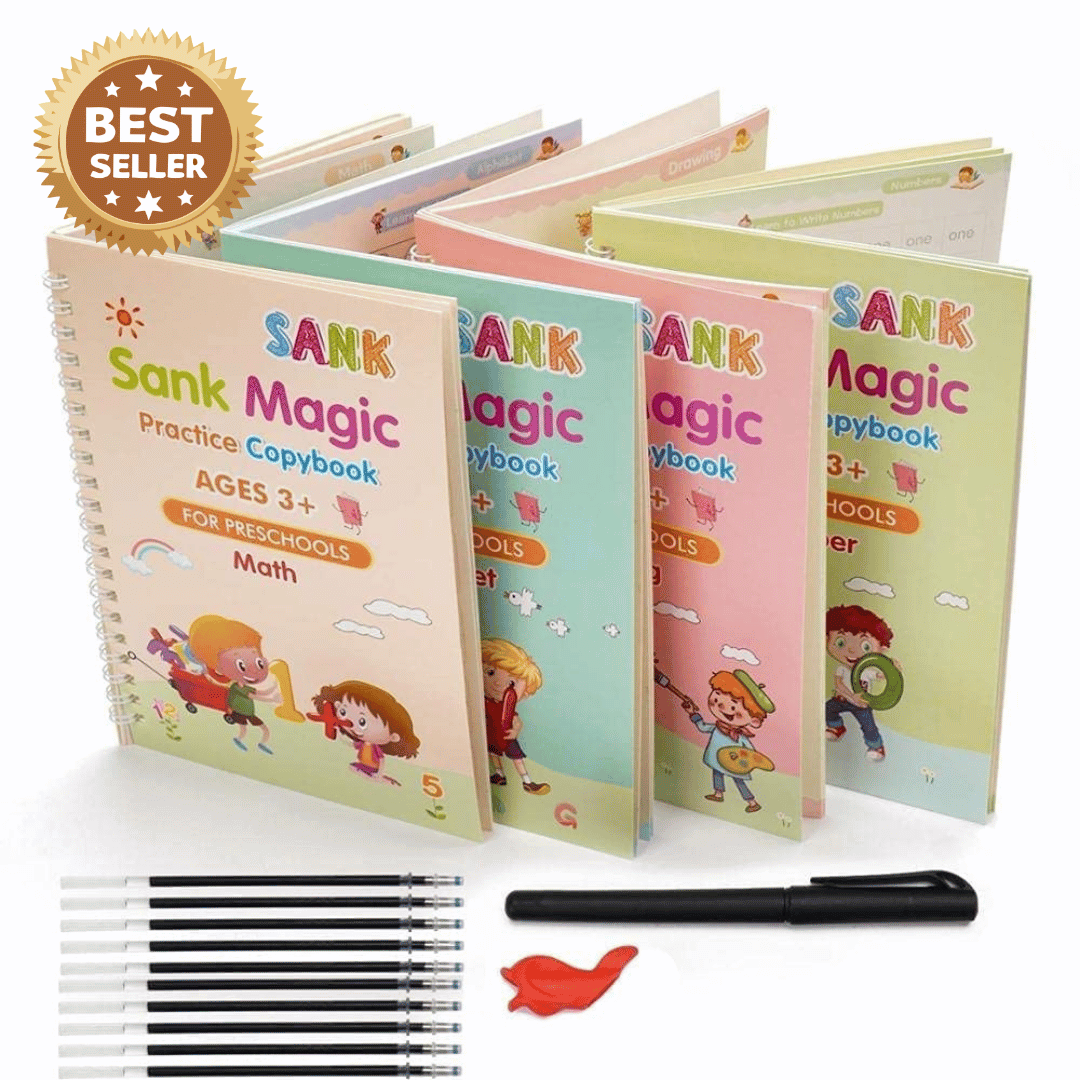 Magic Practice Book (4 BOOK + 10 REFILL + 1 Pen + 1 Grip) – Liveonease