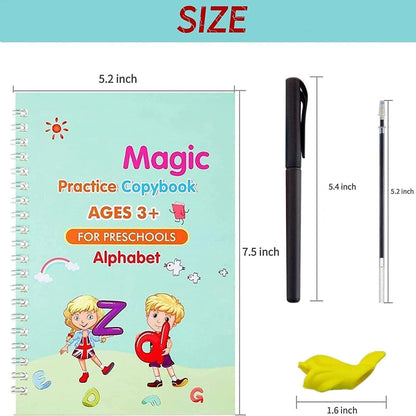 Magic Practice Book (4 BOOK + 10 REFILL + 1 Pen + 1 Grip)