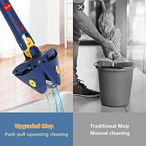 Blue Squeezing Triangle Cleaning Mop - Liveonease