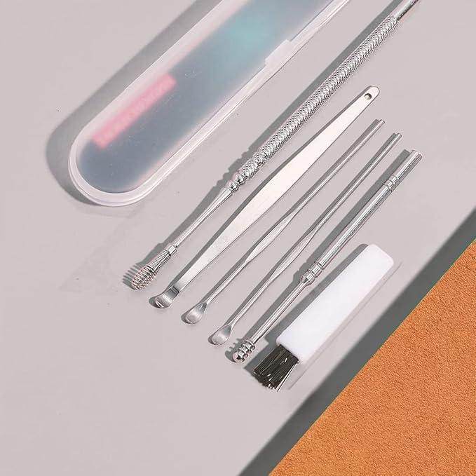 6 Pieces Ear Wax Removal Smooth Stainless Steel Kit - Liveonease