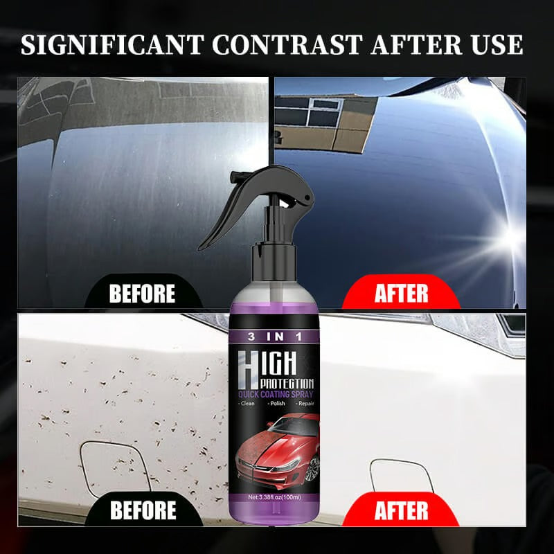 3 in 1 High Protection Quick Car Ceramic Coating Spray (Pack of 3)