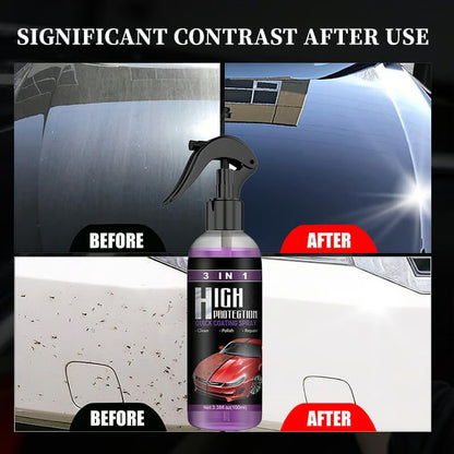 3 in 1 High Protection Quick Car Ceramic Coating Spray (Pack of 3)