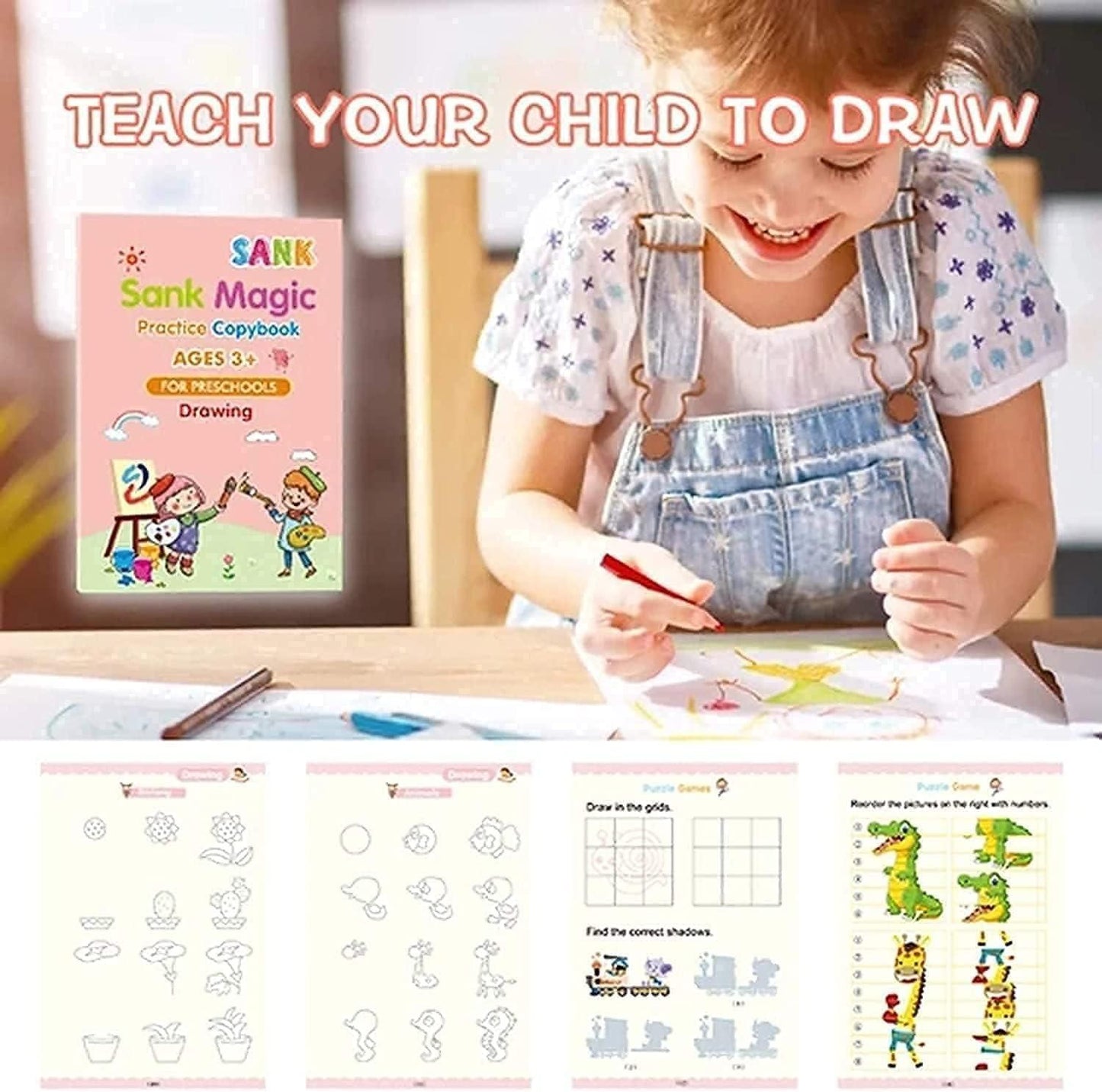 Magic Practice Book (4 BOOK + 10 REFILL + 1 Pen + 1 Grip)
