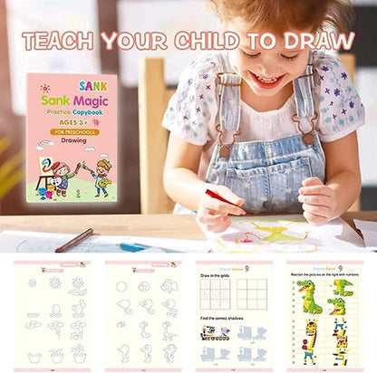 Magic Practice Book (4 BOOK + 10 REFILL + 1 Pen + 1 Grip)