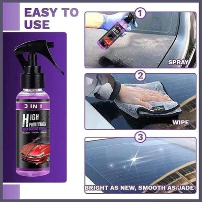3 in 1 High Protection Quick Car Ceramic Coating Spray (Pack of 3)