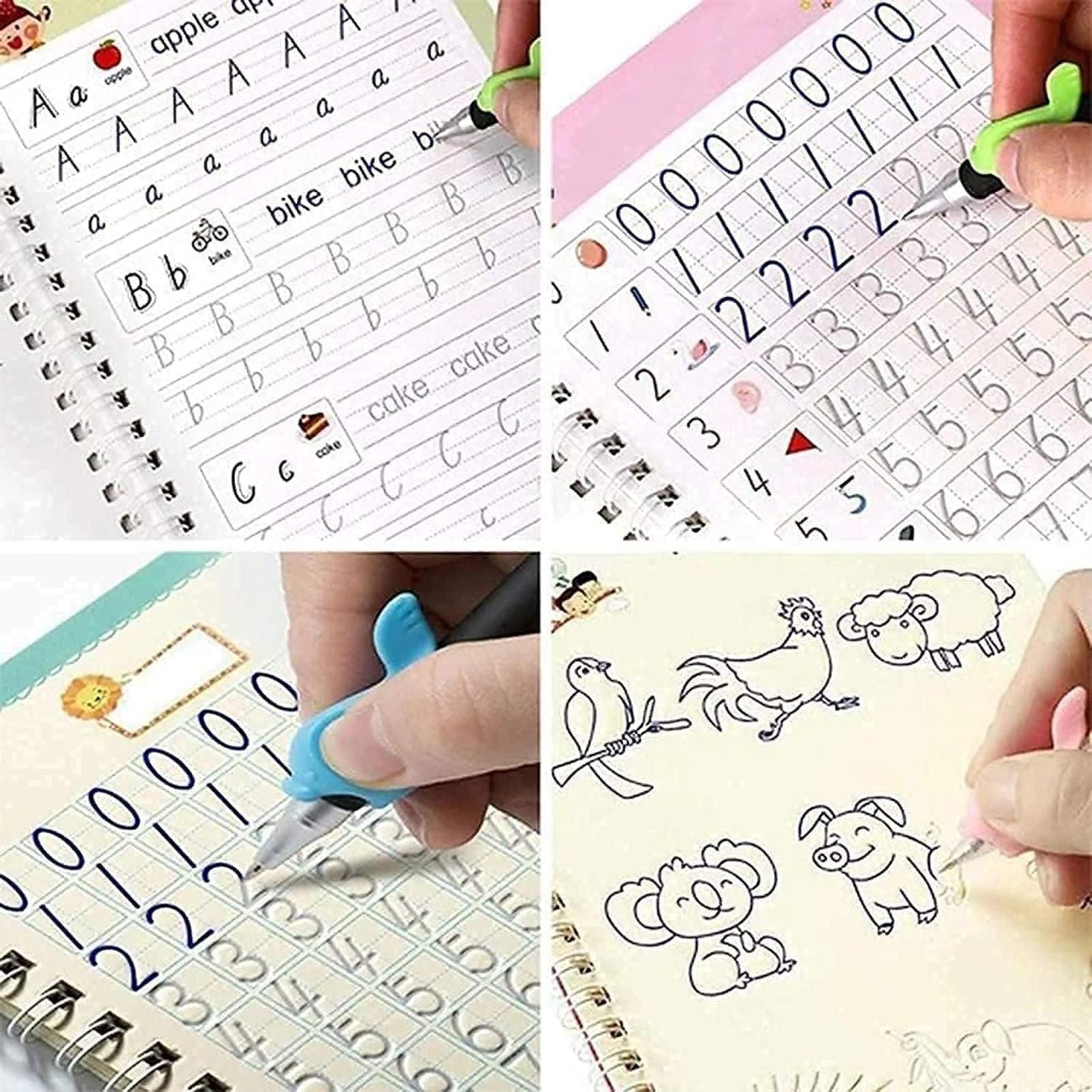 Magic Practice Book (4 BOOK + 10 REFILL + 1 Pen + 1 Grip)