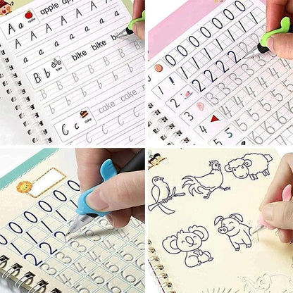 Magic Practice Book (4 BOOK + 10 REFILL + 1 Pen + 1 Grip)