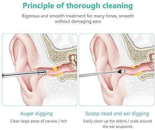 6 Pieces Ear Wax Removal Smooth Stainless Steel Kit - Liveonease
