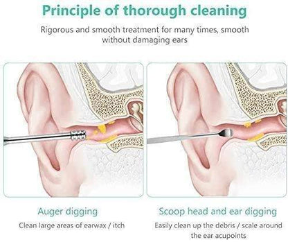 6 Pieces Ear Wax Removal Smooth Stainless Steel Kit - Liveonease