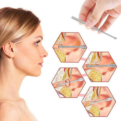 6 Pieces Ear Wax Removal Smooth Stainless Steel Kit - Liveonease