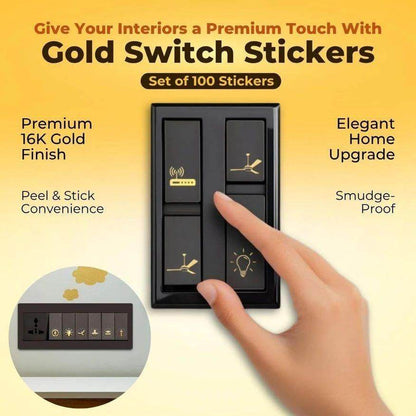 3D Premium Gold Switch Stickers