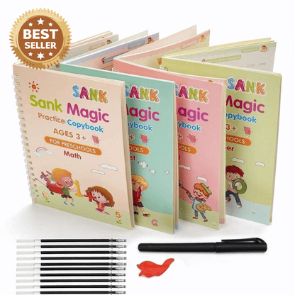 Magic Practice Book (4 BOOK + 10 REFILL + 1 Pen + 1 Grip)