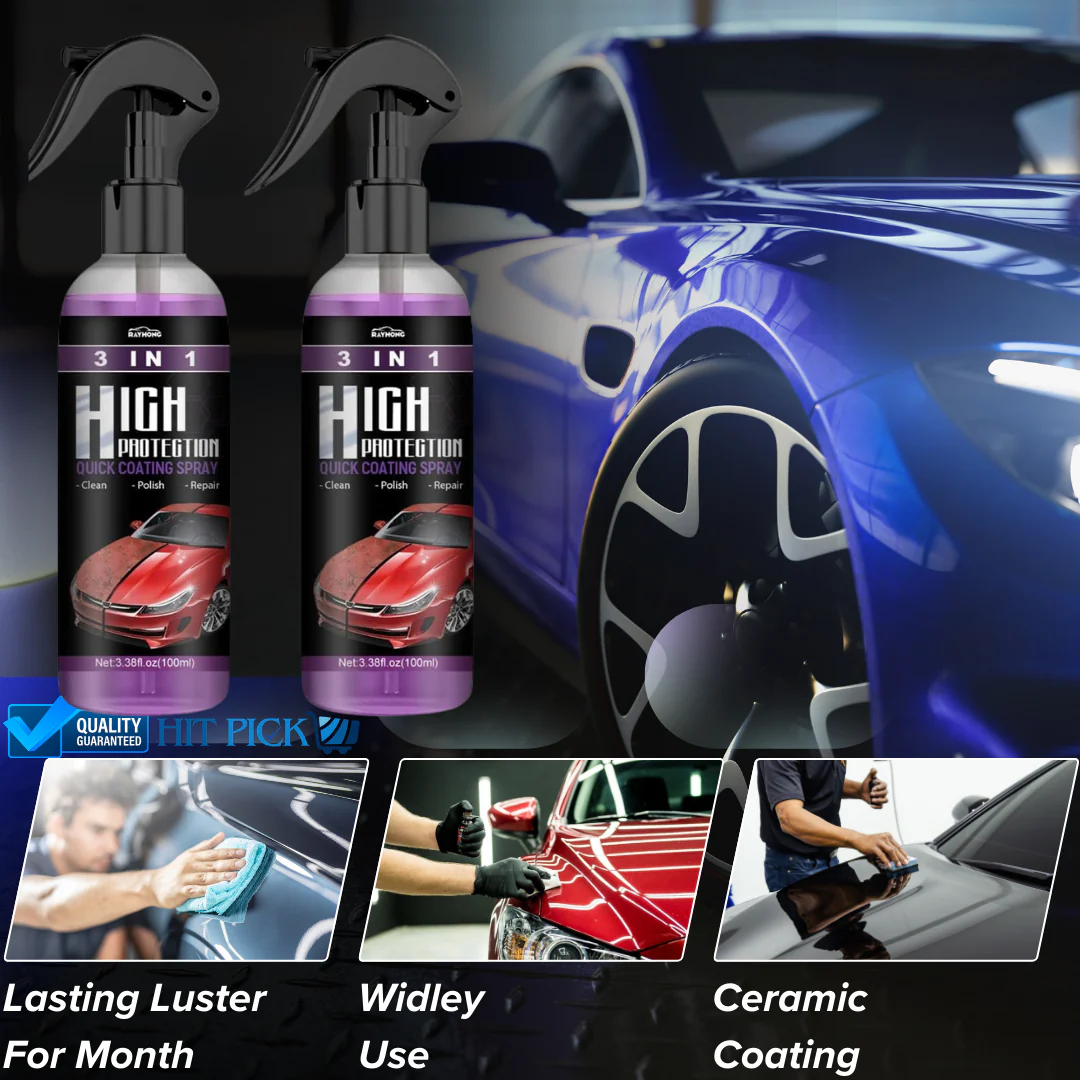3 in 1 High Protection Quick Car Ceramic Coating Spray (Pack of 3)