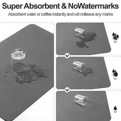 Absorbent Sink Mat | Quick-Dry, Anti-Slip Base | Pack of 2 ((Assorted))