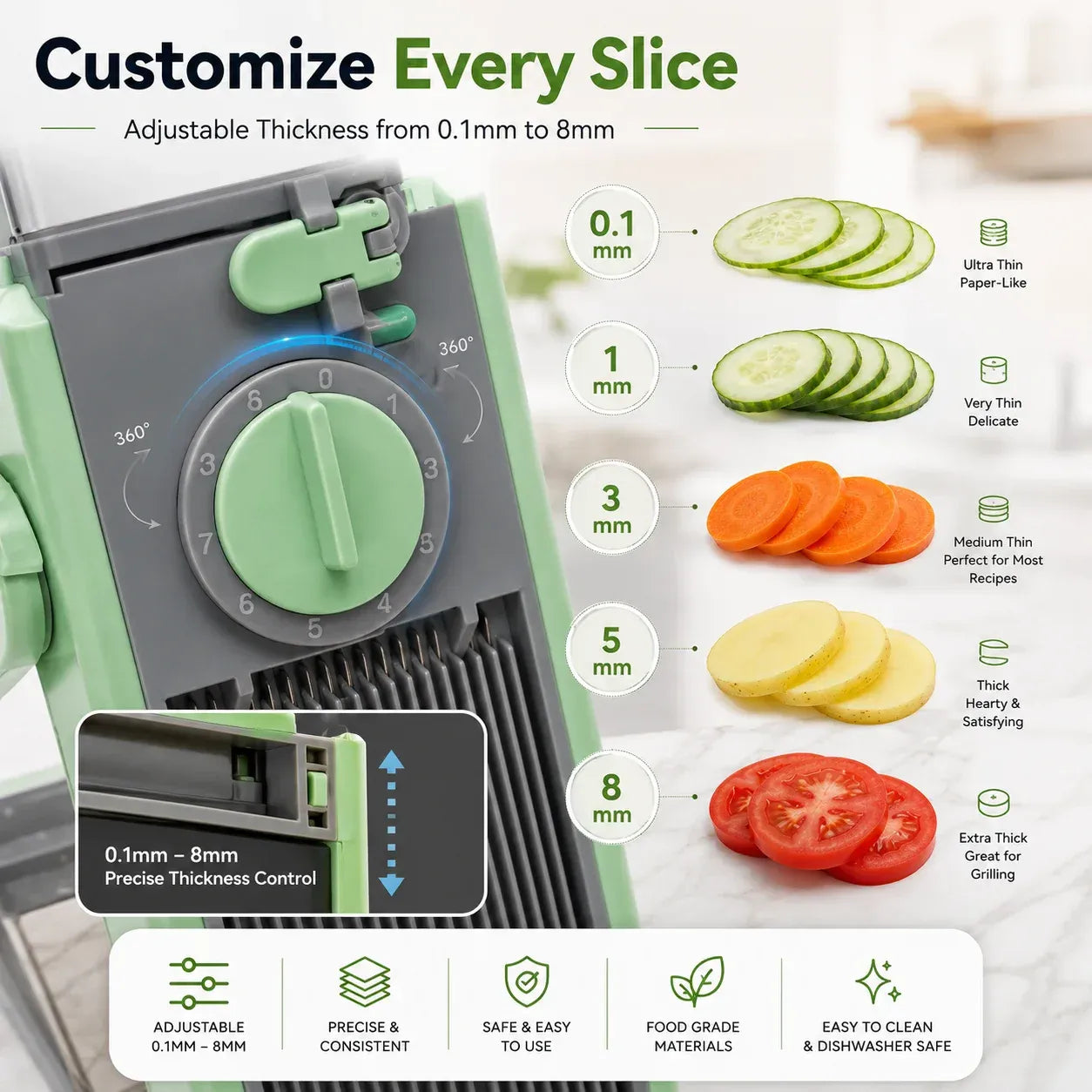 ProCut Adjustable Mandoline Slicer for Kitchen