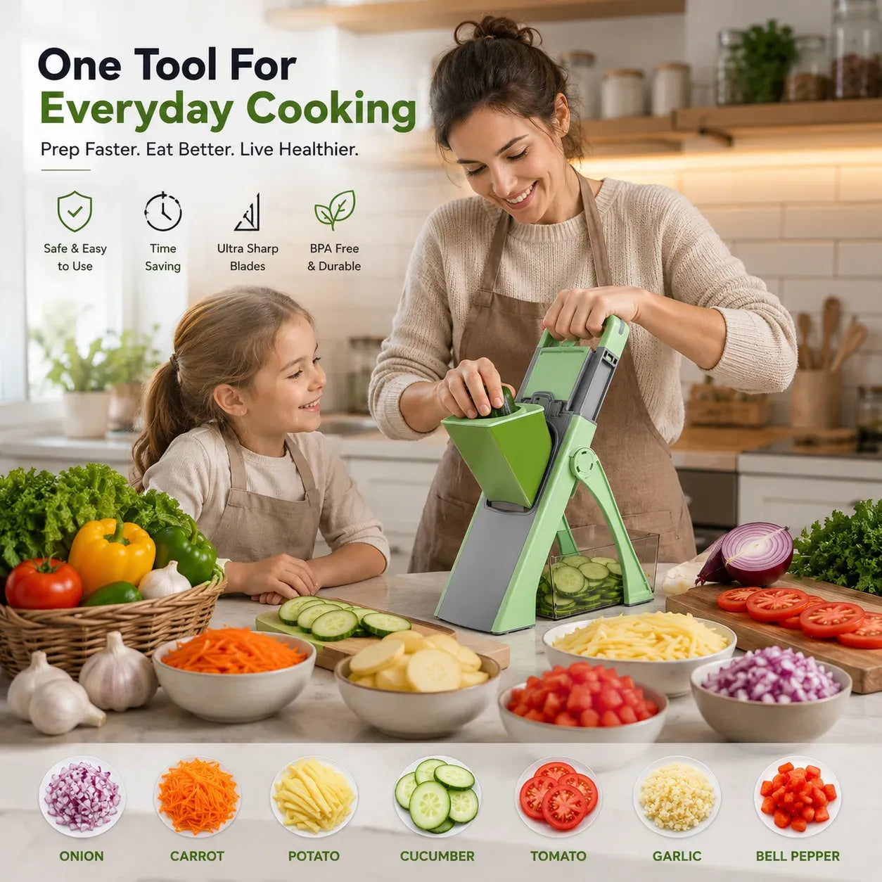 ProCut Adjustable Mandoline Slicer for Kitchen