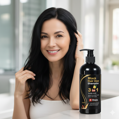 Herbal Black Hair Color Shampoo | 3 in 1 Hair Care | Grey Coverage | Pack of 2 (100ml)